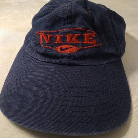Vintage 90s Nike Spell Out Logo Strap Back Hat - Picture 1 of 11